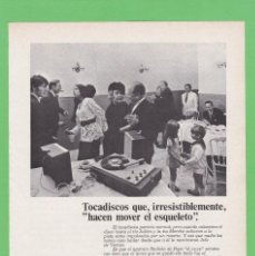Coleccionismo de Revistas y Periódicos: PUBLICIDAD 1970. ANUNCIO TOCADISCOS RADIOLA