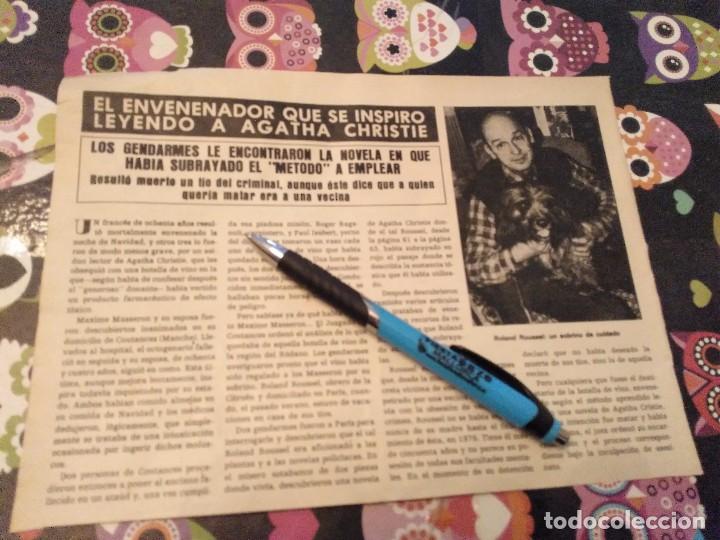 Coleccionismo de revistas y peri&oacute;dicos: ANTIGUO RECORTE PRENSA REVISTA EL ENVENENADOR QUE SE INSPIRO LEYENDO AGATHA CHRISTIE