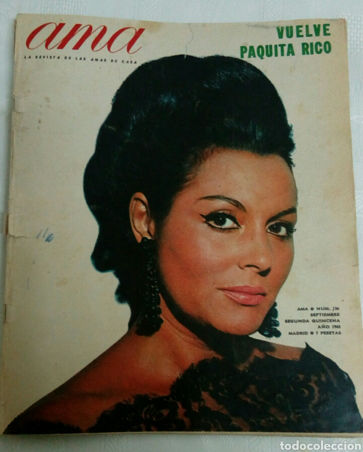 Coleccionismo de revistas y peri&oacute;dicos: PAQUITA RICO. AMA N.136 SEPT.1965
