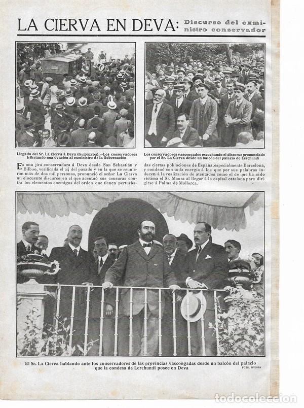 Collezionismo di Riviste e Giornali: 1910 HOJA REVISTA GUIP&Uacute;ZOCA DEVA EX MINISTRO CONSERVADOR LACIERVA PALACIO CONDESA LERCHUNDI