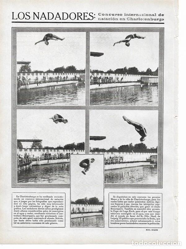 Collezionismo di Riviste e Giornali: 1910 HOJA REVISTA CHARLOTTENBURG CONCURSO INTERNACIONAL NATACI&Oacute;N SALTOS DE TRAMPOL&Iacute;N