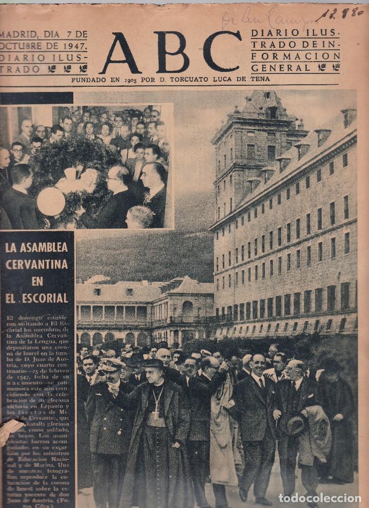 Coleccionismo de Revistas y Peri&oacute;dicos: ABC - N&ordm; 12.980 / 7 OCTUBRE 1947 - DIARIO DE INFORMACI&Oacute;N NACIONAL E INTERNACIONAL