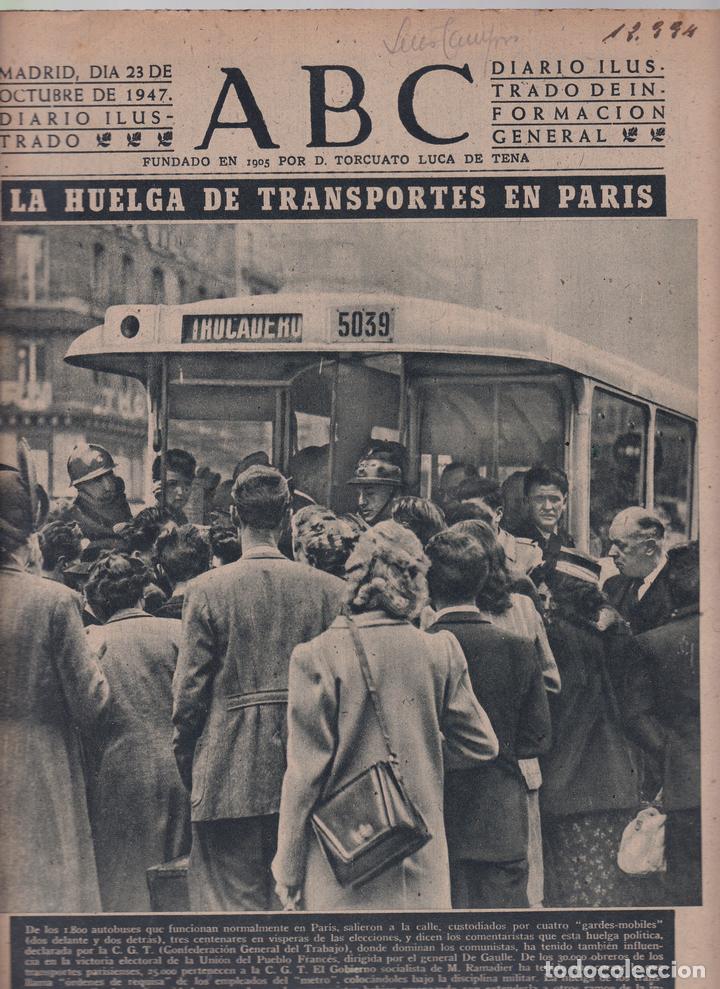 Coleccionismo de Revistas y Peri&oacute;dicos: ABC - N&ordm; 12.994 / 23 OCTUBRE 1947 - DIARIO DE INFORMACI&Oacute;N NACIONAL E INTERNACIONAL