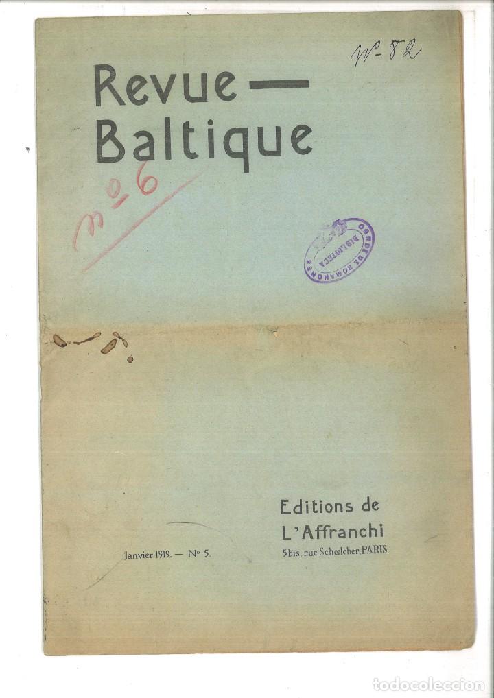 Collectionnisme de Revues et Journaux: REVEU BALTIQUE. JANVIER 1919.-N&ordm; 5.