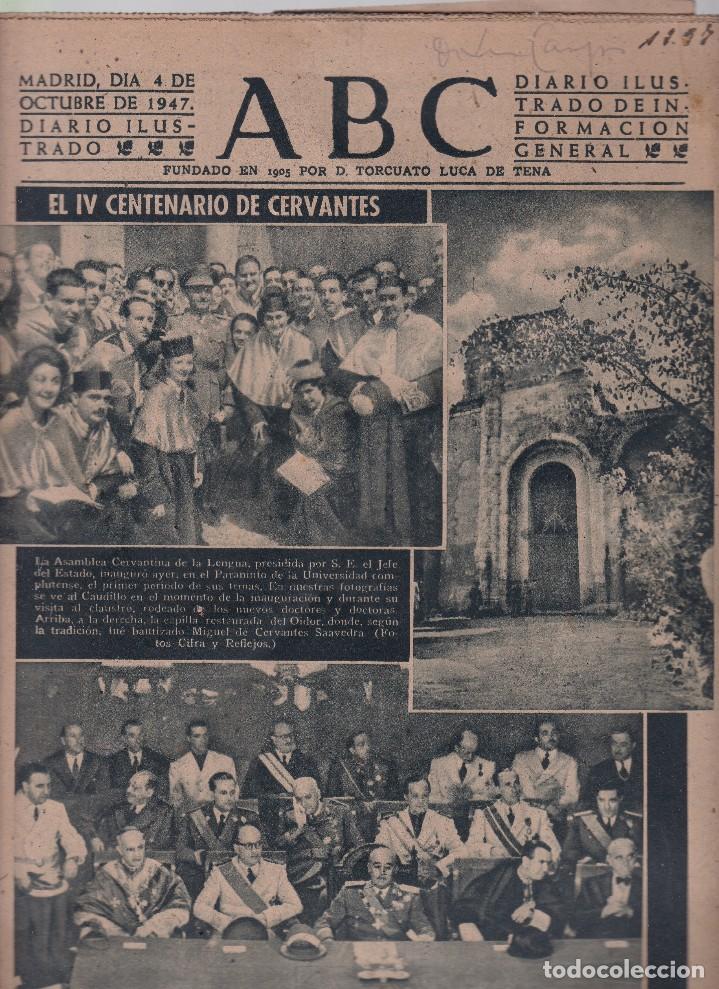 Coleccionismo de Revistas y Peri&oacute;dicos: ABC - N&ordm; 12.978 / 4 OCTUBRE 1947 - DIARIO DE INFORMACI&Oacute;N NACIONAL E INTERNACIONAL