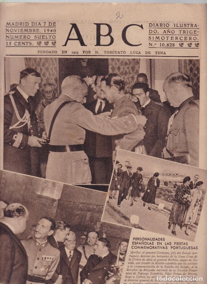 Coleccionismo de Revistas y Peri&oacute;dicos: ABC - N&ordm; 10.828 / 7 NOVIEMBRE 1940 - DIARIO DE INFORMACI&Oacute;N NACIONAL E INTERNACIONAL