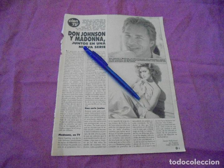 Coleccionismo de Revistas y Peri&oacute;dicos: RECORTE PRENSA : DON JOHNSON Y MADONNA, EN UNA NUEVA SERIE DE T.V.  CLAN, OCTUBRE 1987