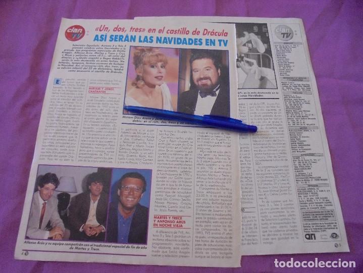 Coleccionismo de revistas y peri&oacute;dicos: RECORTE PRENSA : UN, DOS, TRES... EN EL CASTILLO DE DRACULA. CLAN TV, 1992