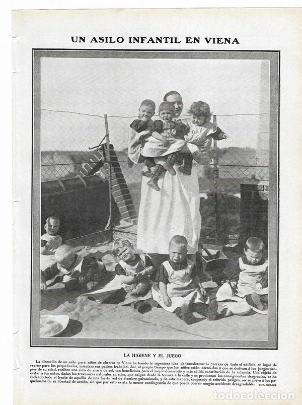 Collezionismo di Riviste e Giornali: 1910 HOJA REVISTA ASILO INFANTIL EN VIENA PARA NI&Ntilde;OS DE OBREROS