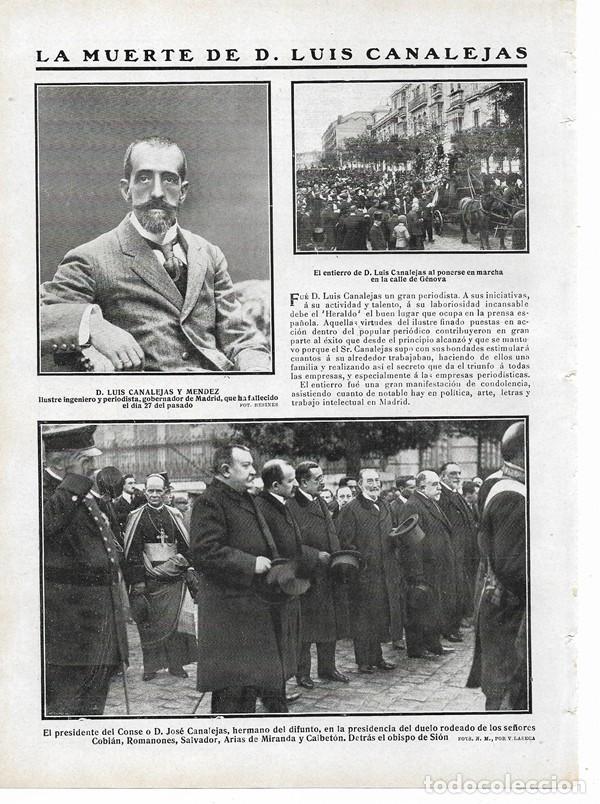 Collezionismo di Riviste e Giornali: 1910 HOJA REVISTA MUERTE DE LUIS CANALEJAS CALLE G&Eacute;NOVA COBI&Aacute;N ROMANONES SALVADOR CALBET&Oacute;N ARIAS DE