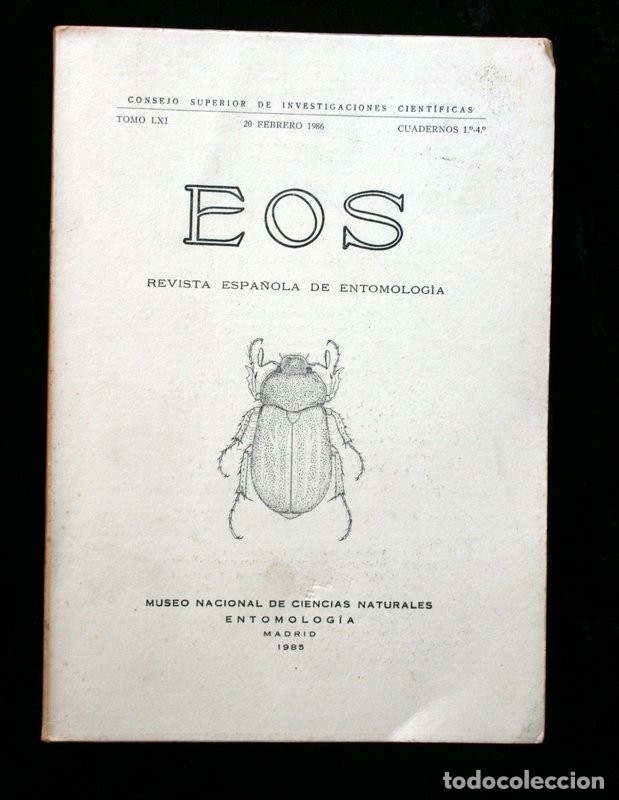 Coleccionismo de revistas y peri&oacute;dicos: REVISTA ESPA&Ntilde;OLA DE ENTOMOLOGIA - cuadernos 1&ordm;-4&ordm; - 1986 - ILUSTRADO - 350 p&aacute;ginas