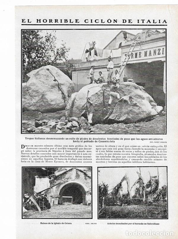 Collezionismo di Riviste e Giornali: 1910 HOJA REVISTA ITALIA N&Aacute;POLES CICL&Oacute;N HURAC&Aacute;N IGLESIA DE CETARA CASAMICCIOLA SALERNITANO