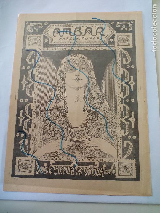 Coleccionismo de Revistas y Peri&oacute;dicos: AMBAR.ALCOY JOS&Eacute; LAPORTA. PAPEL DE FUMAR. ANUNCIO PUBLICITARIO, HOJA DE REVISTA PUBLICIDAD 1923. AD