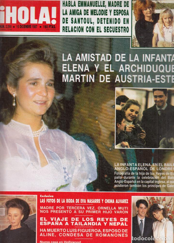 Coleccionismo de Revistas y Peri&oacute;dicos: REVISTA HOLA N&ordm; 2260 A&Ntilde;O 1987. EMMANUELLE. INFANTA ELENA. BODA EVA NASARRE. ESTEFANIA DE MONACO.