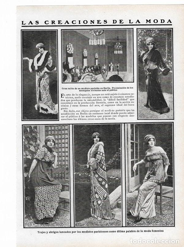 Collezionismo di Riviste e Giornali: 1910 HOJA REVISTA MODA PARISI&Eacute;N EN BERL&Iacute;N MODISTO MODELOS VESTIDOS Y ABRIGOS