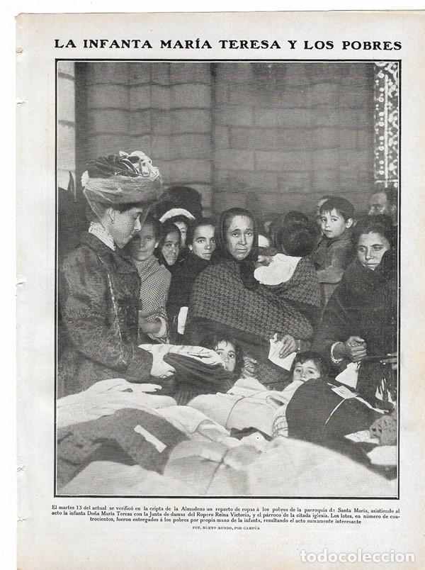 Collectionnisme de Revues et Journaux: 1910 HOJA REVISTA INFANTA MAR&Iacute;A TERESA DE BORB&Oacute;N CRIPTA LA ALMUDENA PARROQUIA SANTA MAR&Iacute;A ROPERO