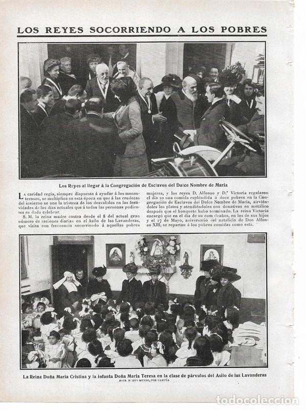 Collectionnisme de Revues et Journaux: 1910 HOJA REVISTA MADRID ASILO DE LAS LAVANDERAS CONGREGACI&Oacute;N ESCLAVOS DEL DULCE NOMBRE MAR&Iacute;A REY