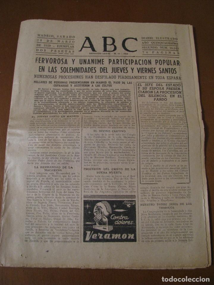 Coleccionismo de Revistas y Peri&oacute;dicos: ABC 28 DE MARZO 1959. EDICION DE LA TARDE.