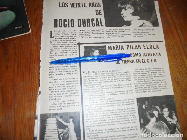 Coleccionismo de Revistas y Peri&oacute;dicos: RECORTE DE PRENSA : .LOS  VEINTE A&Ntilde;OS DE  ROCIO  DURCAL .  AMA, OCTBRE 1965