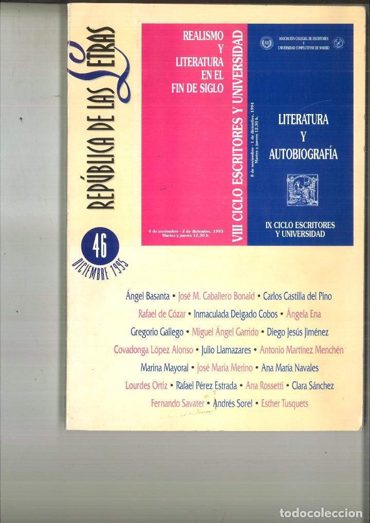 Colecionismo de Revistas e Jornais: REP&Uacute;BLICA DE LAS LETRAS 46. DICIEMBRE 1995.