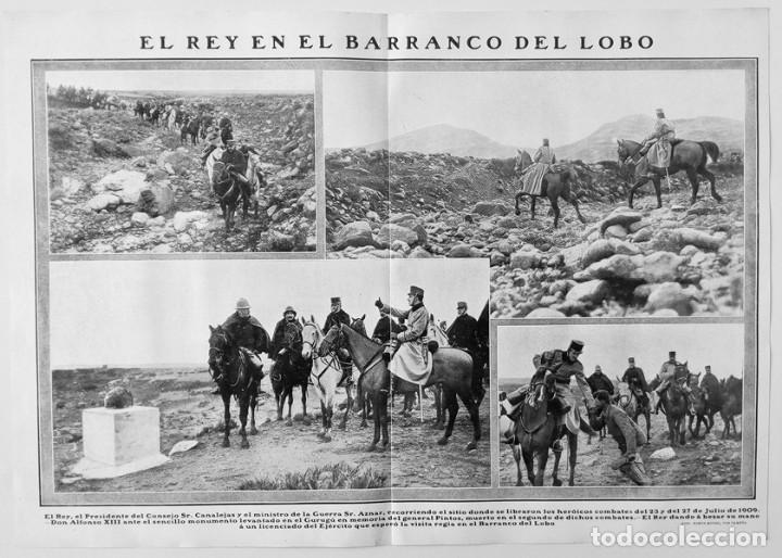 Collezionismo di Riviste e Giornali: 1911 HOJAS REVISTA MELILLA BARRANCO DEL LOBO REY ALFONSO XIII GURUG&Uacute; MONUMENTO GENERAL PINTOS