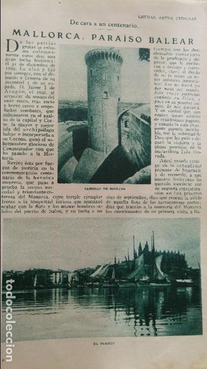 Coleccionismo de revistas y peri&oacute;dicos: MALLORCA PARAISO BALEAR ISLAS BALEARES LONJA ALMUDAINA ZAVELLA BELLVER REVISTA A&Ntilde;O 1920