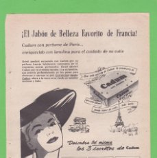 Coleccionismo de Revistas y Periódicos: PUBLICIDAD 1960. ANUNCIO JABON DE BELLEZA CADUM