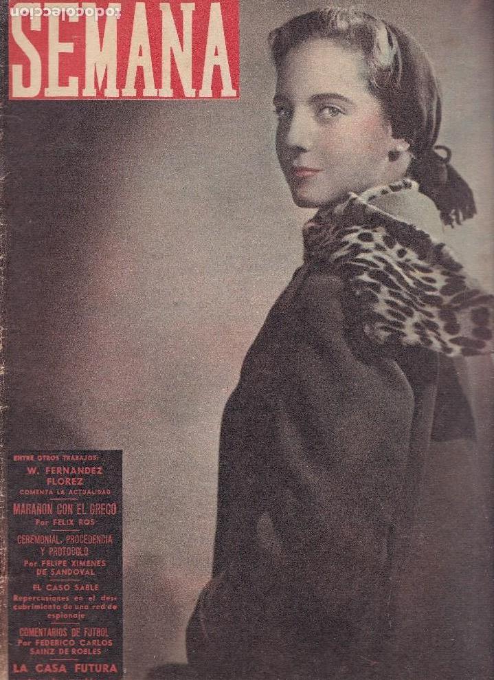 Coleccionismo de Revistas y Peri&oacute;dicos: SEMANA - REVISTA N&ordm; 886 / 12 FEBRERO 1957 - PORTADA : MARIA CRISTINA LAMO LAGO