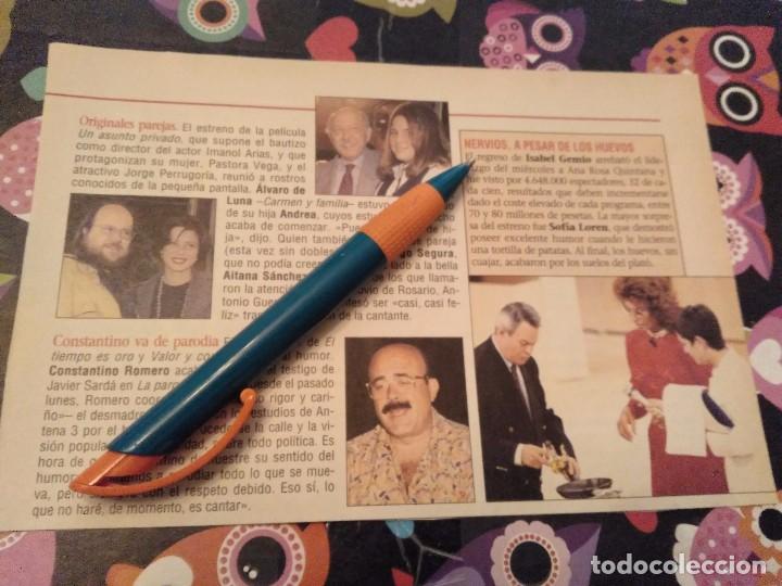 Coleccionismo de Revistas y Peri&oacute;dicos: ANTIGUO RECORTE REVISTA PRENSA SOFIA LOREN ,CONSTANTINO ROMERO ,SANTIAGO SEGURA ,ALVARO DE LUNA