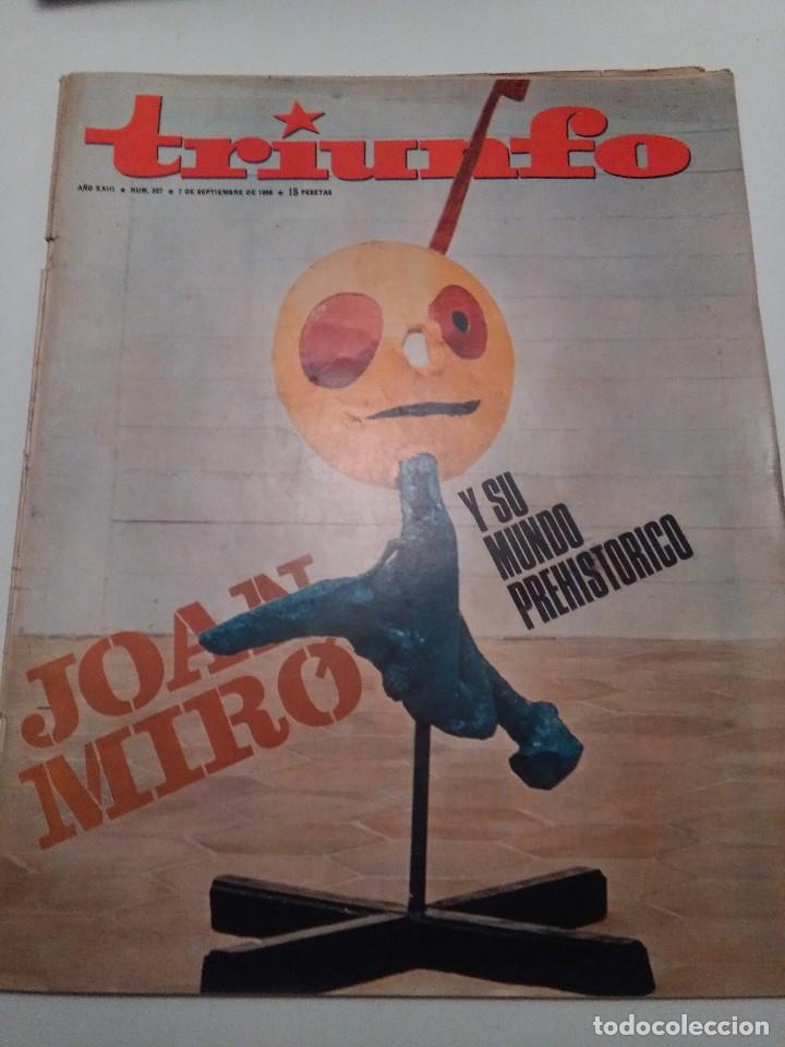Coleccionismo de Revistas y Peri&oacute;dicos: JOAN MIRO Y SU MUNDO PREHISTORICO. RECORTE PORTADA Y 8 PAGINAS EN COLOR. TRIUNFO 7 septiembre 1968
