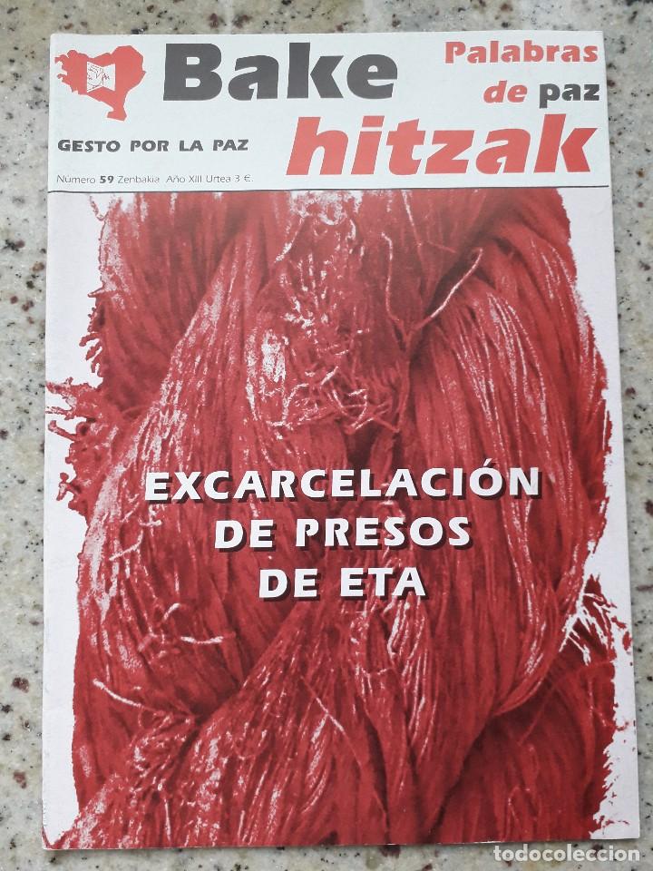 Sammeln von Zeitschriften und Zeitungen: GESTO POR LA PAZ.BAKE HITZAK n&ordm; 59 octubre 2005.excarcelacion de presos de ETA. estado de derecho