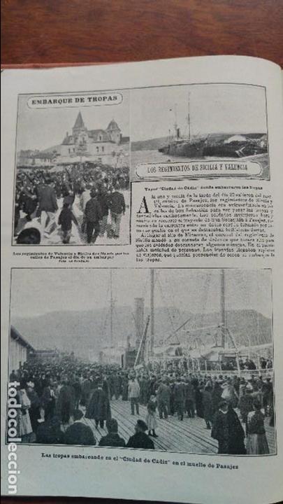 Collection Magazines and Newspapers: REGIMIENTOS SICILIA,VALENCIA ,EXTREMADURA Y BORBON EMBARQUE TROPAS PASAJES 2HOJAS 1904
