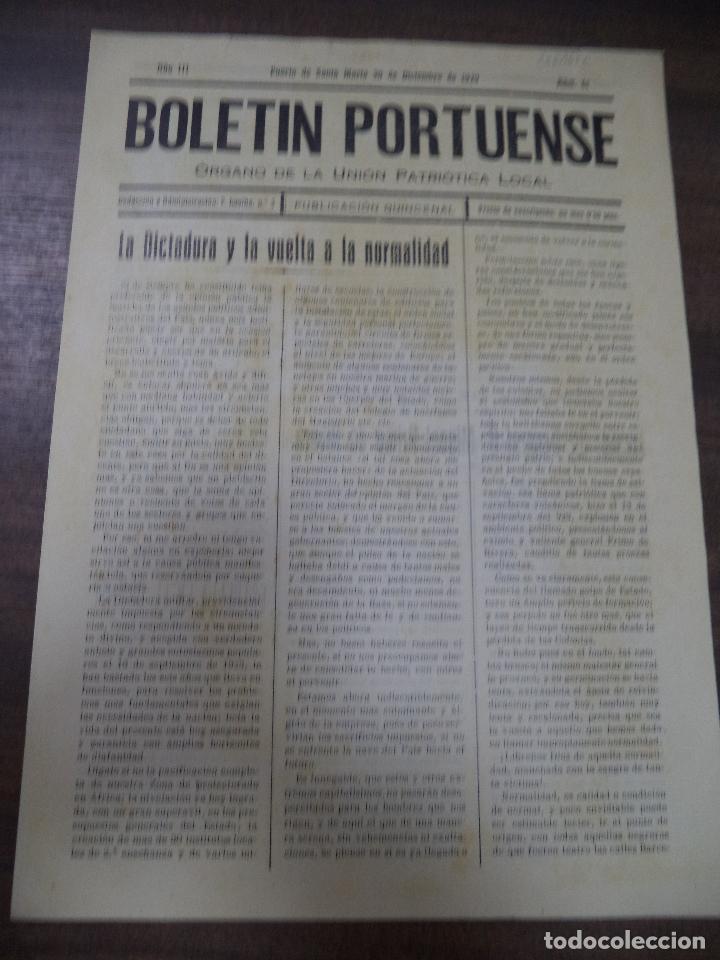 Collezionismo di Riviste e Giornali: BOLETIN PORTUENSE. &Oacute;RGANO DE LA UNION PATRI&Oacute;TICA LOCAL. PRIMO DE RIVERA.1929. N&ordm; 61. PTO. STA. MARIA