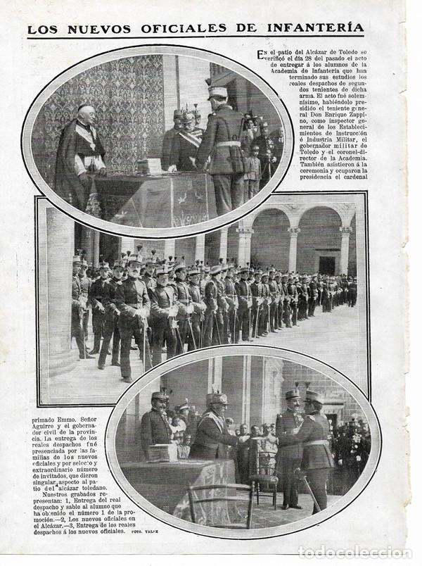 Coleccionismo de Revistas y Peri&oacute;dicos: 1912 HOJA REVISTA TOLEDO ACADEMIA DE INFANTER&Iacute;A ENTREGA DESPACHOS TENIENTES GENERAL ENRIQUE ZAPICO
