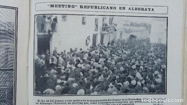 Collection Magazines and Newspapers: MEETING REPUBLICANO EN ALBORAYA VALENCIA BELEN SAGARRA DE HERRERO MALAGA POLAVIEJA HOJA A&Ntilde;O 1904