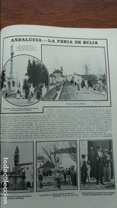 Collectionnisme de Revues et Journaux: FERIA DE ECIJA VIRGEN DEL VALLE FUENTE PUERTA CERRADA EL GENIL SAN PABLO RAFAEL GUERRA HOJA A&Ntilde;O 1904