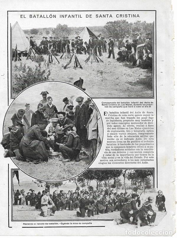 Collezionismo di Riviste e Giornali: 1912 HOJAS REVISTA MADRID LAS MATAS BATALL&Oacute;N INFANTIL ASILO DE SANTA CRISTINA FED ARTURO SPIEGELBERG