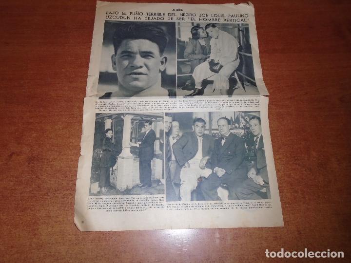 Coleccionismo de Revistas y Peri&oacute;dicos: RETAL PRENSA: BOXEO UZCUDUN-JOE LOUIS. SR. MADARIAGA SOCIEDAD DE NACIONES. CODORNIU.