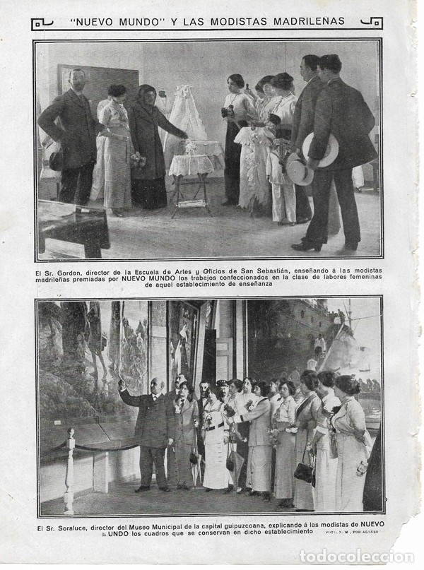 Sammeln von Zeitschriften und Zeitungen: 1912 HOJA REVISTA SAN SEBASTI&Aacute;N ESCUELA DE ARTES Y OFICIOS GORDON - MUSEO MUNICIPAL SR. SORALUCE