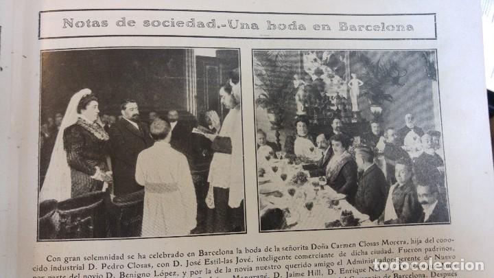 Collezionismo di Riviste e Giornali: BODA CARMEN CLOSAS MORERA CON JOSE ESTIL-LAS JOVE BARCELONA IMAGENES MESSINA HOJA A&Ntilde;O 1909