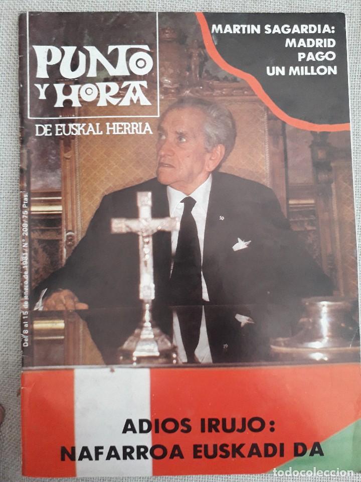 Coleccionismo de revistas y peri&oacute;dicos: punto y hora 208 8 enero 1981.muere manuel de irujo.golpe de estado en bolivia.castro urdiales-novo