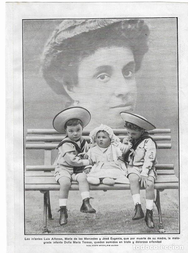 Coleccionismo de revistas y peri&oacute;dicos: 1912 HOJA REVISTA INFANTA MAR&Iacute;A TERESA DE BORB&Oacute;N INFANTES LUIS ALFONSO MAR&Iacute;A MERCEDES JOS&Eacute; EUGENIO