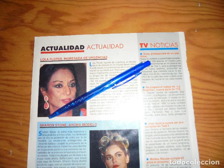 Coleccionismo de revistas y peri&oacute;dicos: RECORTE PRENSA : LOLA FLORES, INGRESADA DE URGENCIAS. REVISTA CLAN TV, JULIO 1993