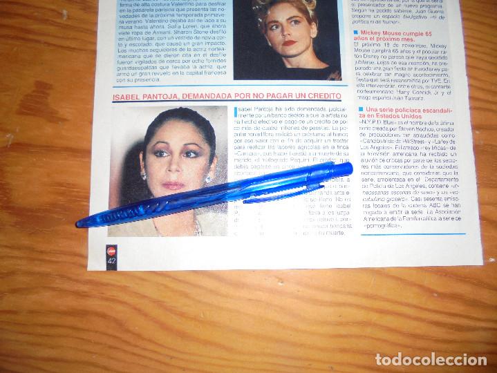 Coleccionismo de Revistas y Peri&oacute;dicos: RECORTE PRENSA : ISABEL PANTOJA,  DEMANDADA. REVISTA CLAN TV, JULIO 1993