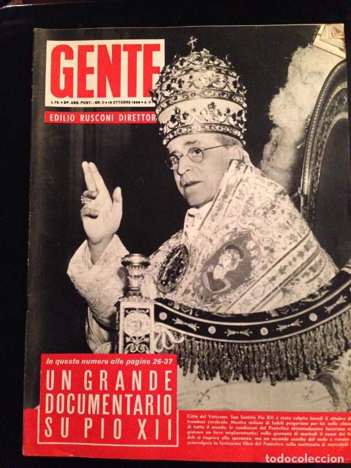 Coleccionismo de revistas y peri&oacute;dicos: REVISTA GENTE OCTUBRE 1958 EN ITALIANO - PIO XII