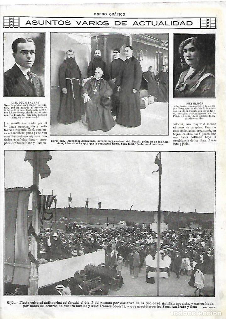 Collezionismo di Riviste e Giornali: A&Ntilde;O 1914 GIJON FIESTA ANTITAURINA SOCIEDAD ANTIFLAMENQUISTA SEVILLA INCENDIO DROGUERIA JOSE MARIN