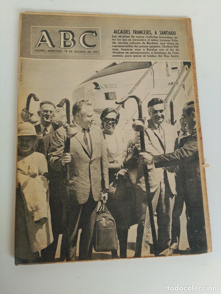 Coleccionismo de Revistas y Peri&oacute;dicos: Peri&oacute;dico ABC 18/08/1971 - Peregrinaci&oacute;n a Santiago