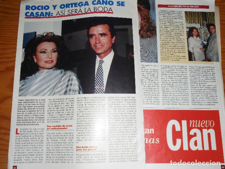 Coleccionismo de Revistas y Peri&oacute;dicos: RECORTE PRENSA : ROCIO JURADO SE CASA CON ORTEGA CANO.  CLAN TV, DICBRE 1994