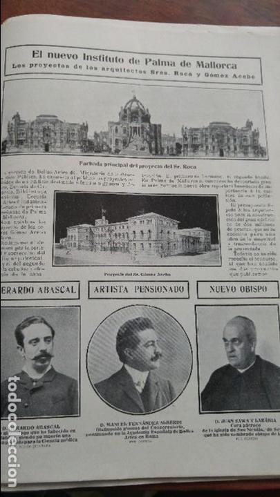 Collezionismo di Riviste e Giornali: EL NUEVO INSTITUTO DE PALMA DE MALLORCA PROYECTO SR.ROCA Y GOMEZ ACEBO HOJA A&Ntilde;O 1905