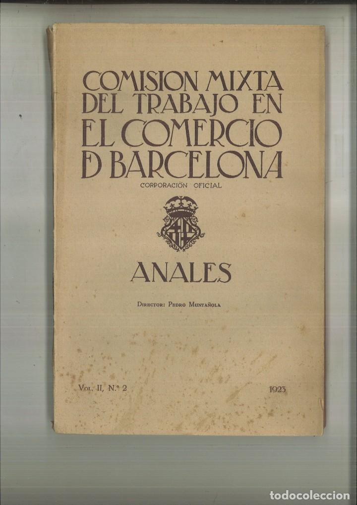 Collectionnisme de Revues et Journaux: COMISI&Oacute;N MIXTA DEL TRABAJO EN EL COMERCIO DE BARCELONA. CORPORACI&Oacute;N OFICIAL. ANALES. VOL. II-N&ordm; 2